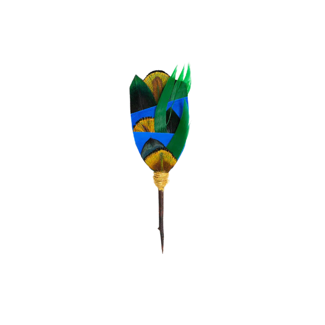 Cabbage Beach Lapel Pin - Peacock Feathers