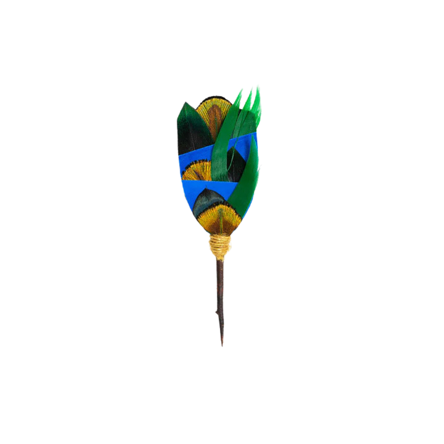 Cabbage Beach Lapel Pin - Peacock Feathers