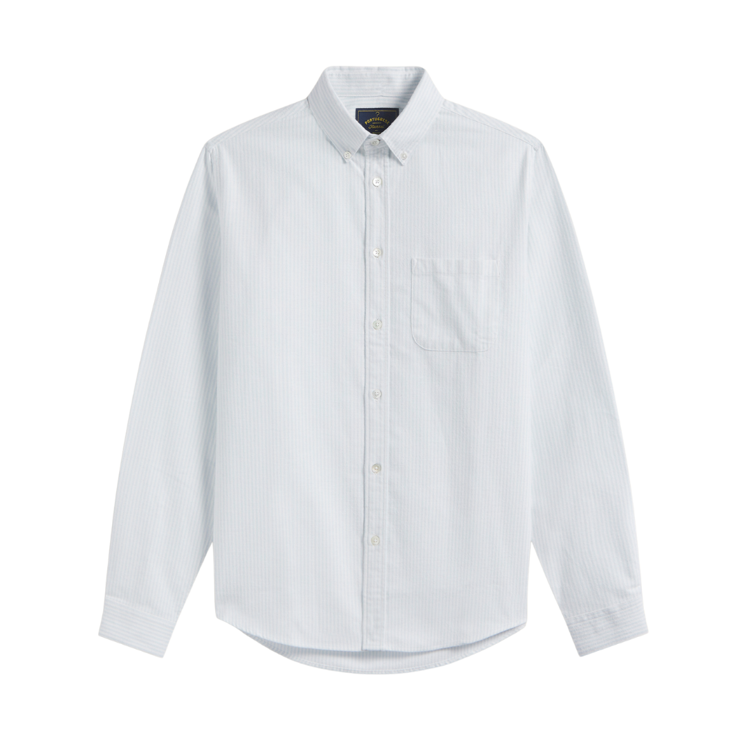 Brushed Oxford Stripe - Light Blue