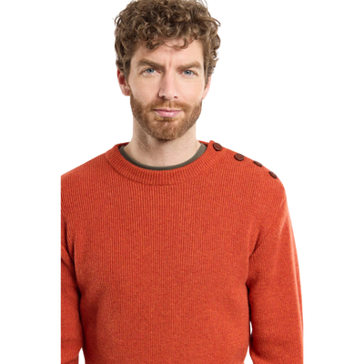 Lambswool Fisherman's Sweater - Paprika