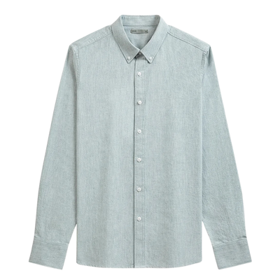 Fulton Heather Oxford Shirt - Lead