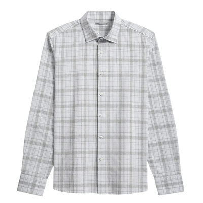 Adrian Heather Check Shirt - Off White & Light Gray