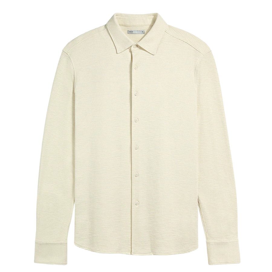 Darcy Slub Waffle Shirt - Cream