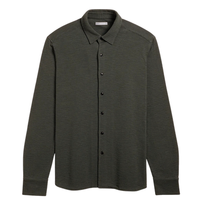 Darcy Slub Waffle Shirt - Peat