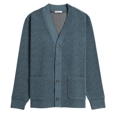 Byron Jacquard Cardigan - Yale Blue Heather