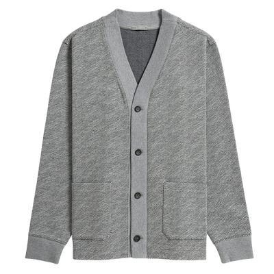 Byron Jacquard Cardigan - Grey Heather