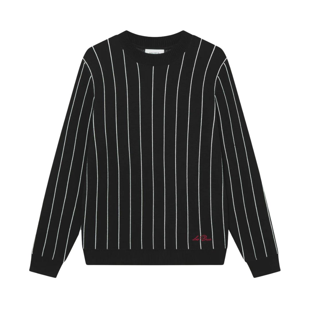 Gaston Jacquard Pinstripe Knit - Black