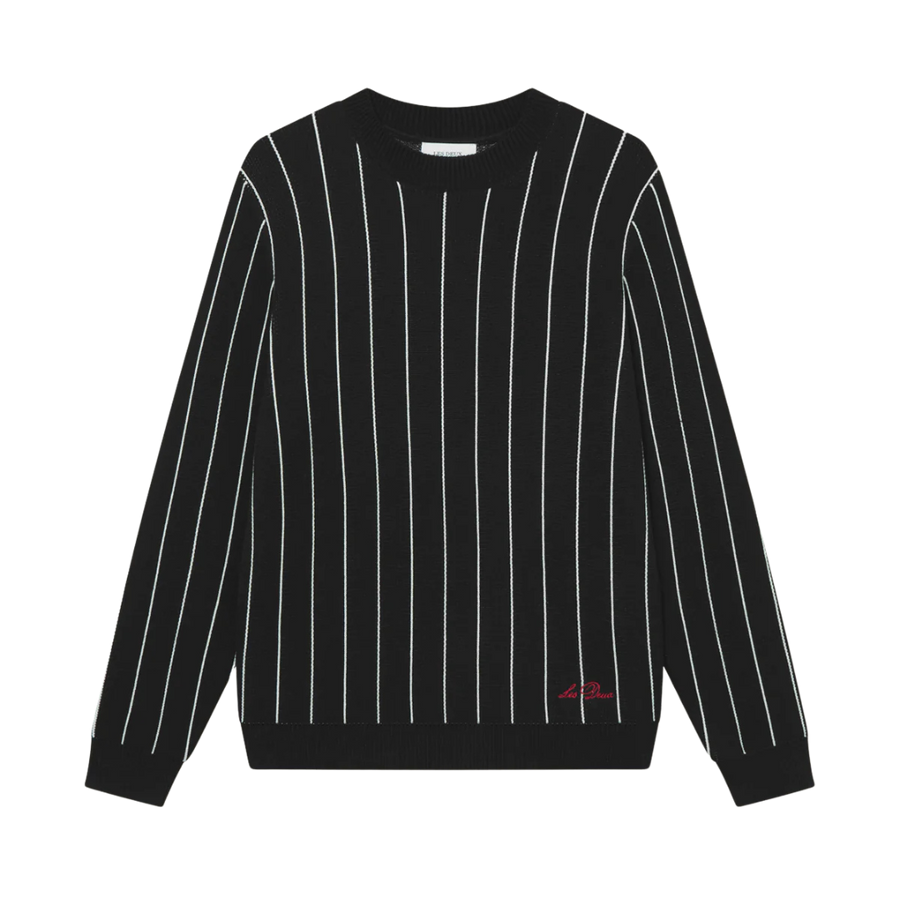 Gaston Jacquard Pinstripe Knit - Black