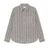 Lennon Wool Pinstripe Overshirt - Grey Melange