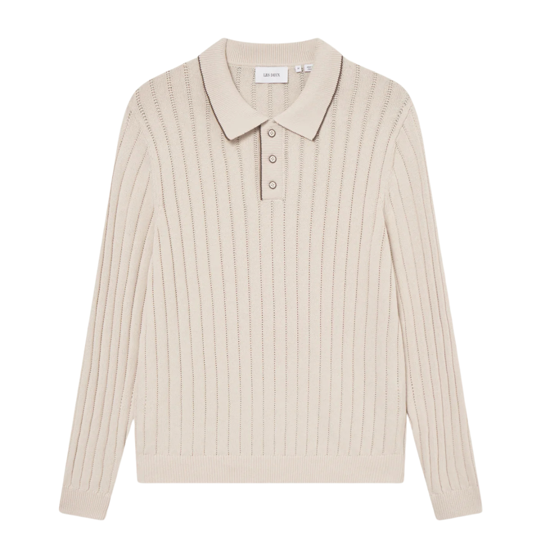 Bogart Rugby Polo Knit - Ivory