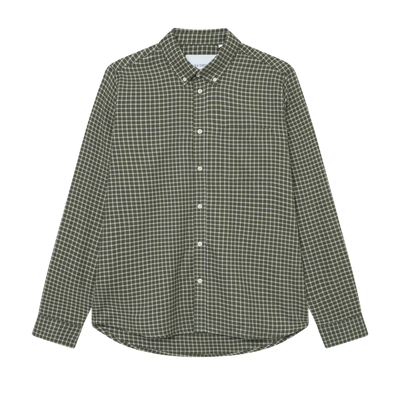 Konrad Check Flannel Shirt - Olive Sand