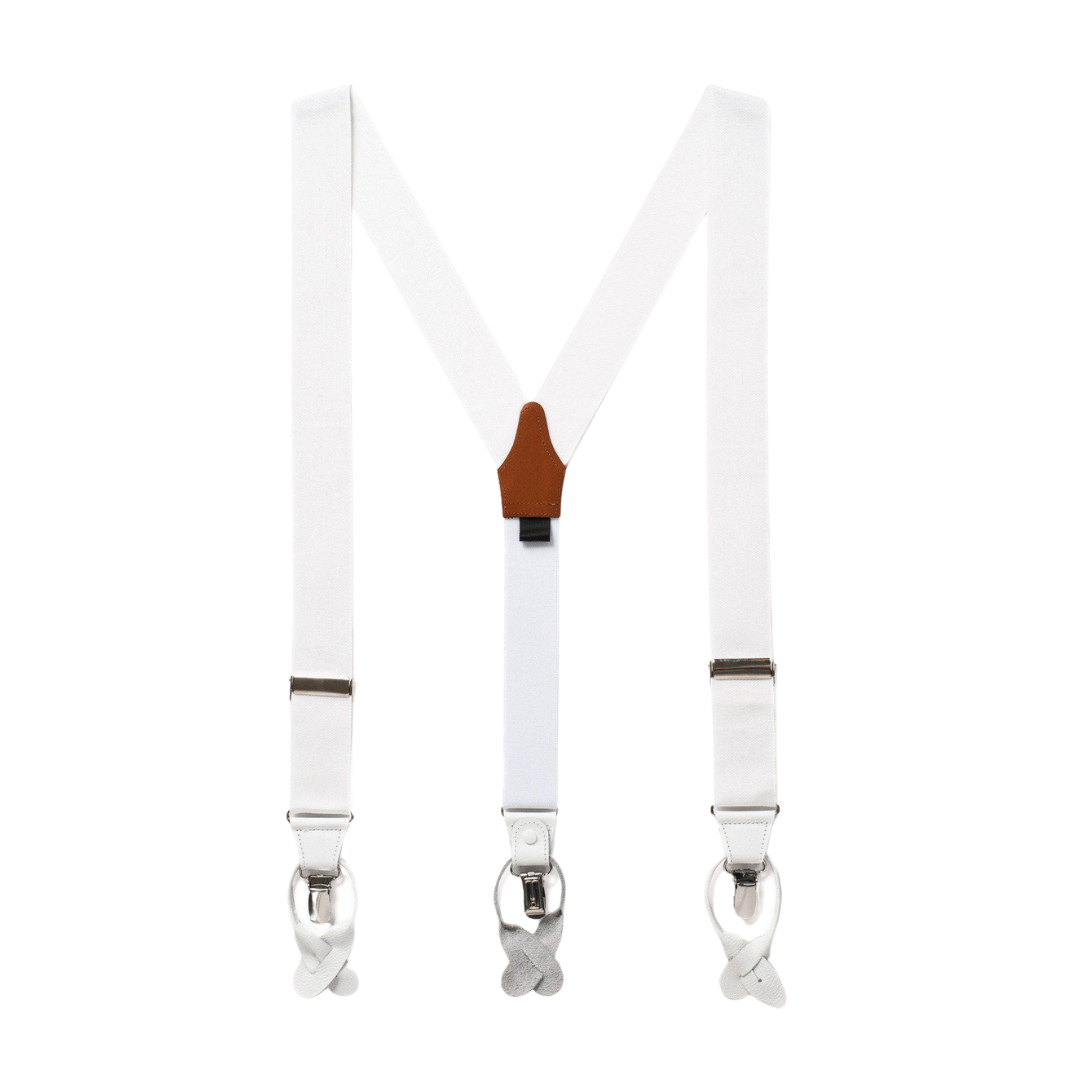 Formal White Suspenders - Alabaster Lite