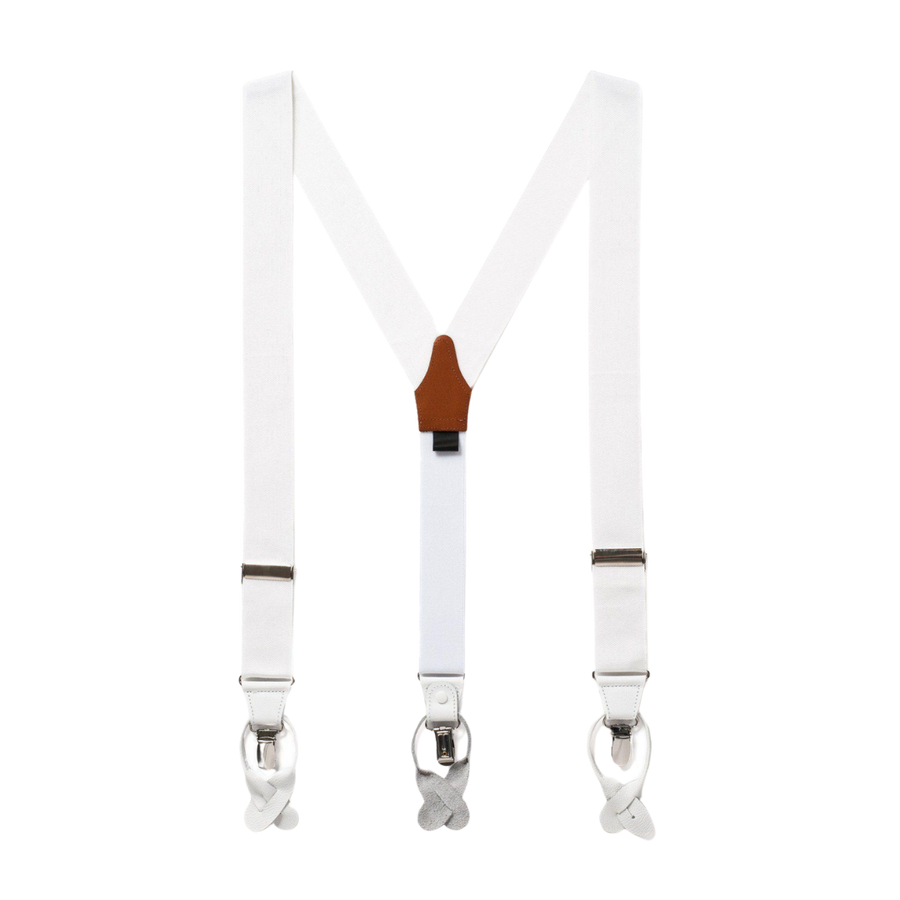 Formal White Suspenders - Alabaster Lite