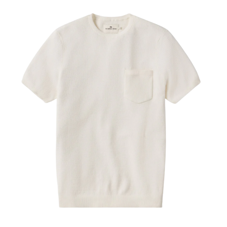 Waffle Knit Sweater Tee - Cream