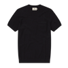 Waffle Knit Sweater Tee - Black