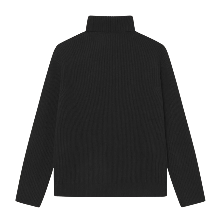 Eddie Wool Rib Rollneck Knit - Black