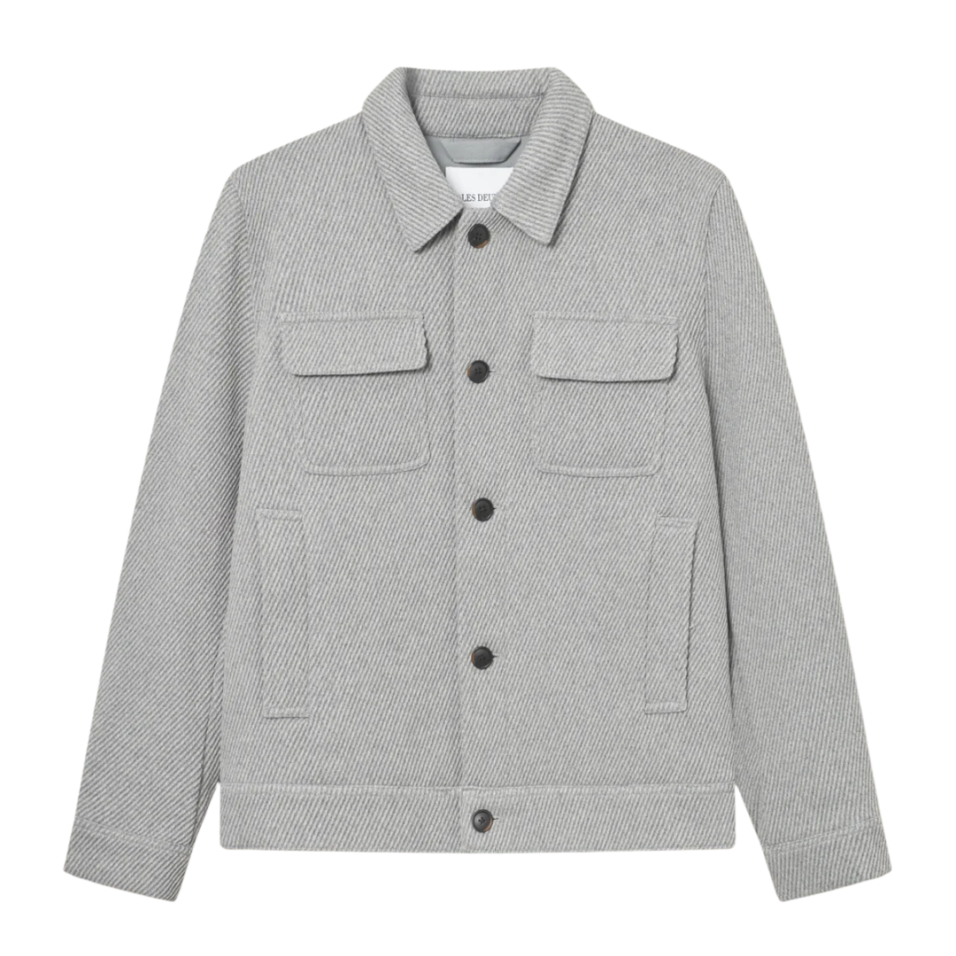 Nash Twill Wool Jacket - Grey Melange