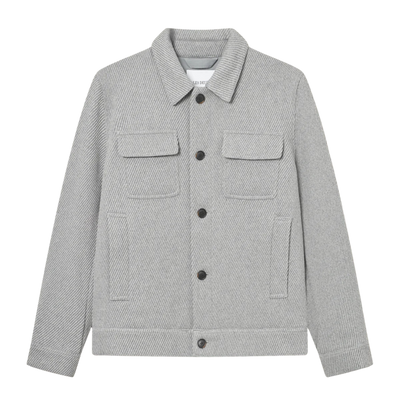 Nash Twill Wool Jacket - Grey Melange
