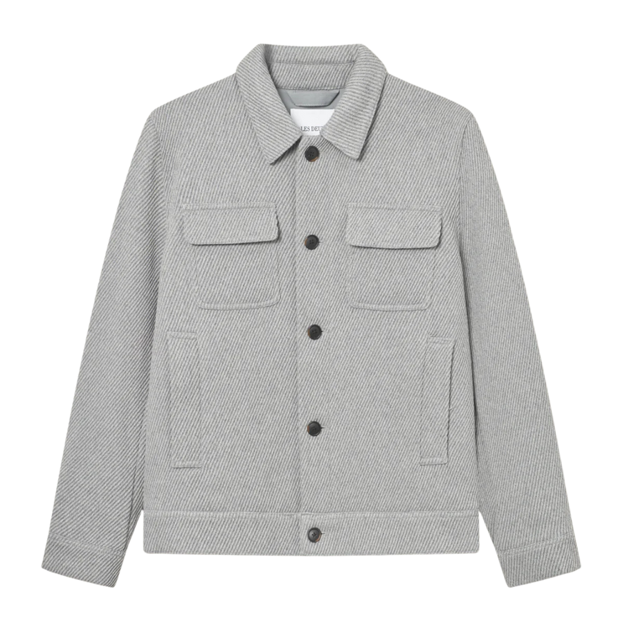 Nash Twill Wool Jacket - Grey Melange