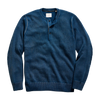 Garment-Dyed Henley Sweater - Tide Blue