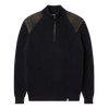 Bexley Quarter Zip Sweater - Navy & Plaid