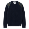 Bexley Crew Sweater - Navy & Plaid