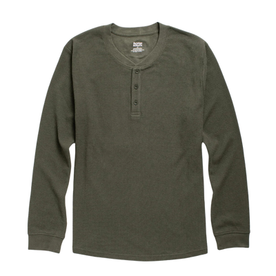 Recycled Waffle Henley - Forest