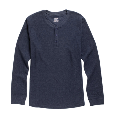 Recycled Waffle Henley - Sapphire