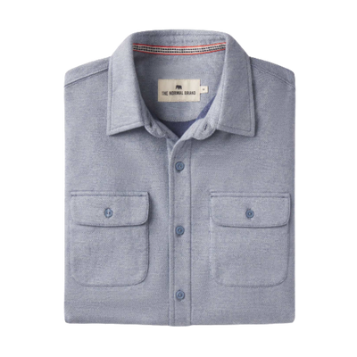 Textured Knit Button Down - Vintage Blue