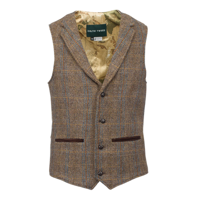 Irish Tweed Waistcoat - Brown Hunting Plaid