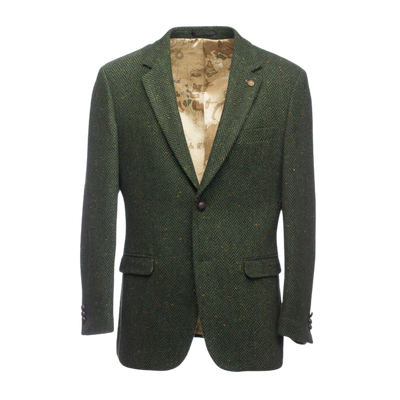 James Stephens Herringbone Poets Jacket - Green