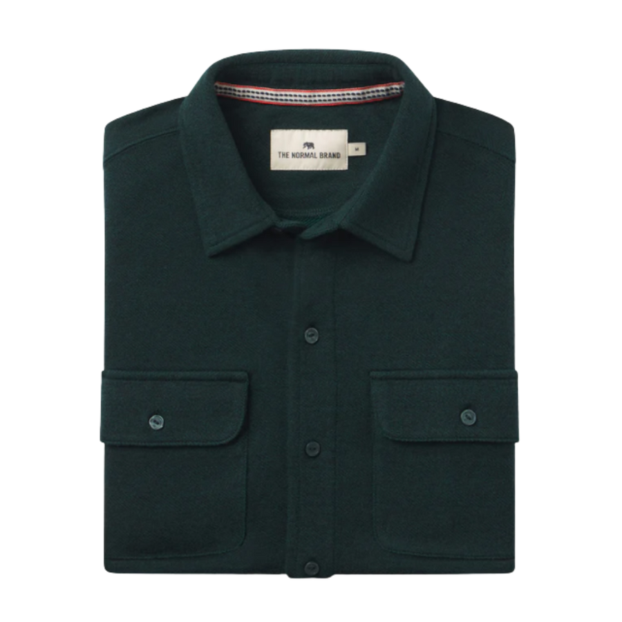 Textured Knit Button Down - Emerald