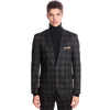 Dover Slim Notch Jacket - Green Charcoal Plaid