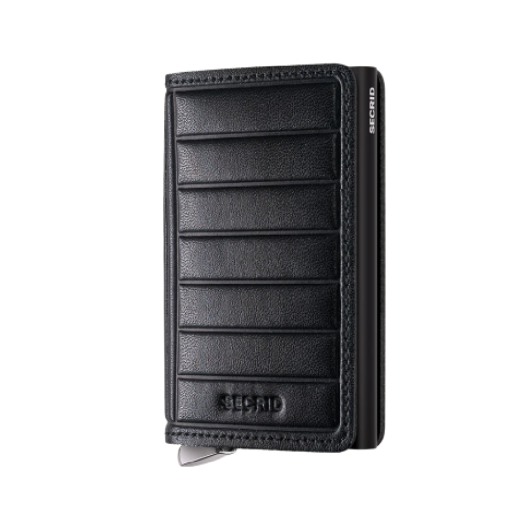 Premium Slimwallet - Black Embossed Lines