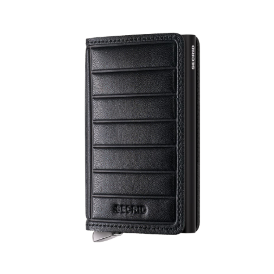Premium Slimwallet - Black Embossed Lines