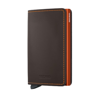 Slimwallet - Matte Truffle & Orange