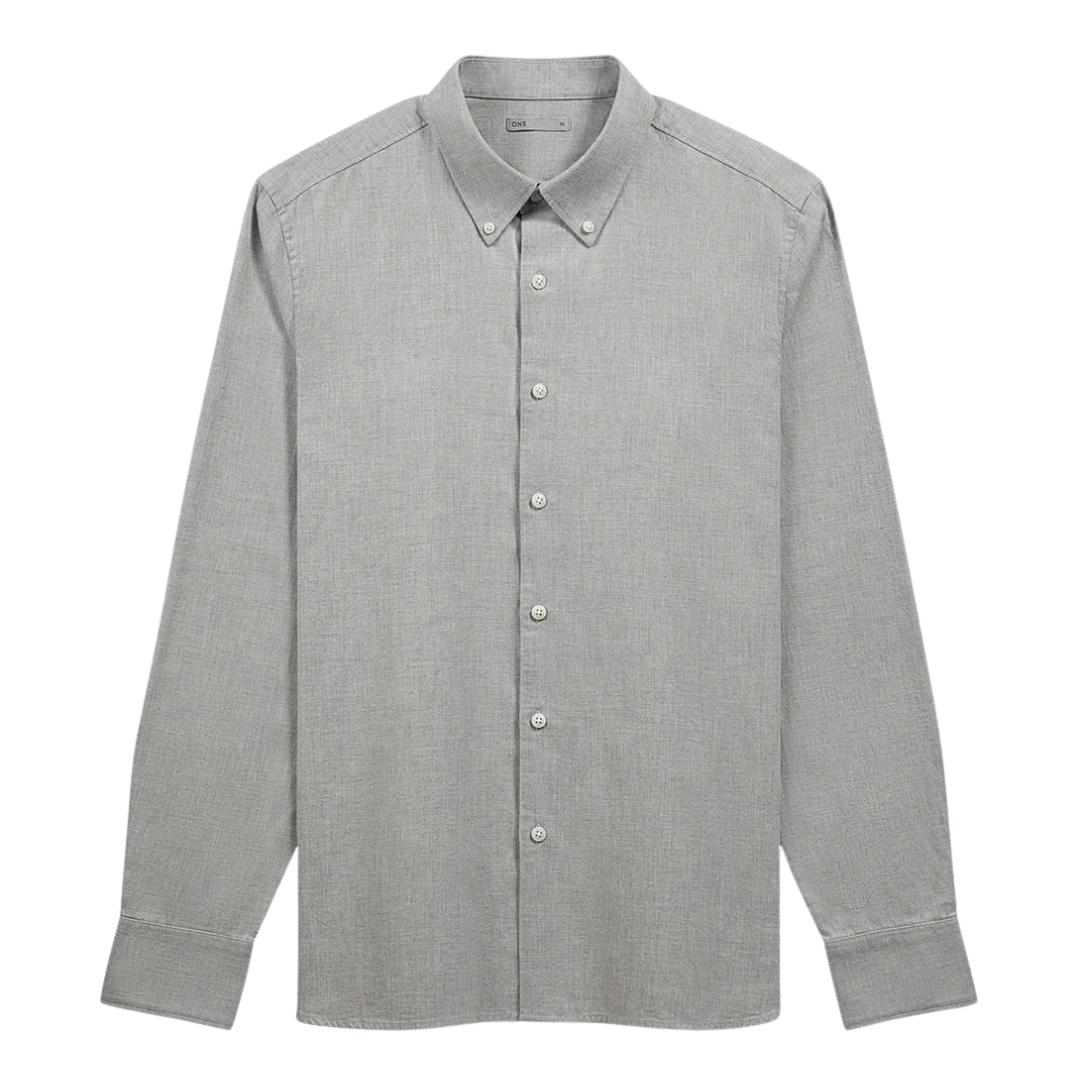 Fulton Flannel Twill Shirt - Light Gray