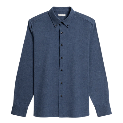 Fulton Heather Flannel Shirt - Dark Blue