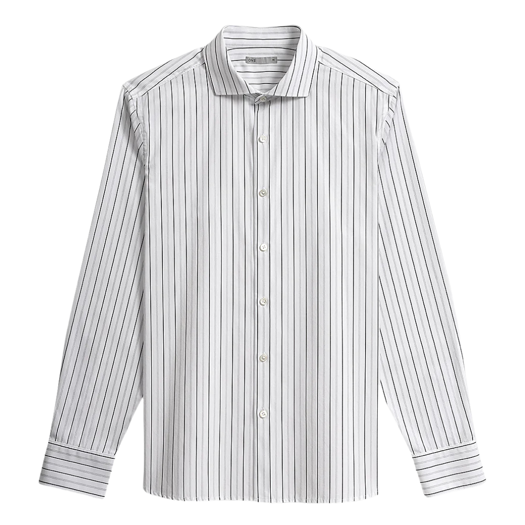 Arthur Stripe Shirt - Bright White & Black