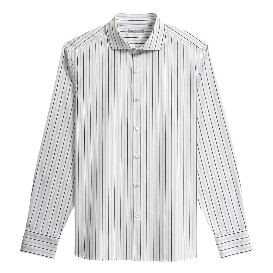 Arthur Stripe Shirt - Bright White & Black