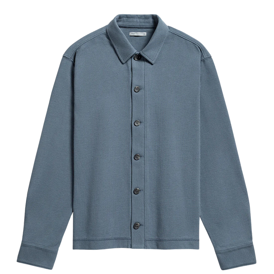 Beacon Waffle Long Sleeve Shirt - Citadel Blue
