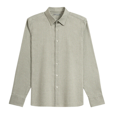 Arik Heather Gridcheck Shirt - Olive & Rosy Brown