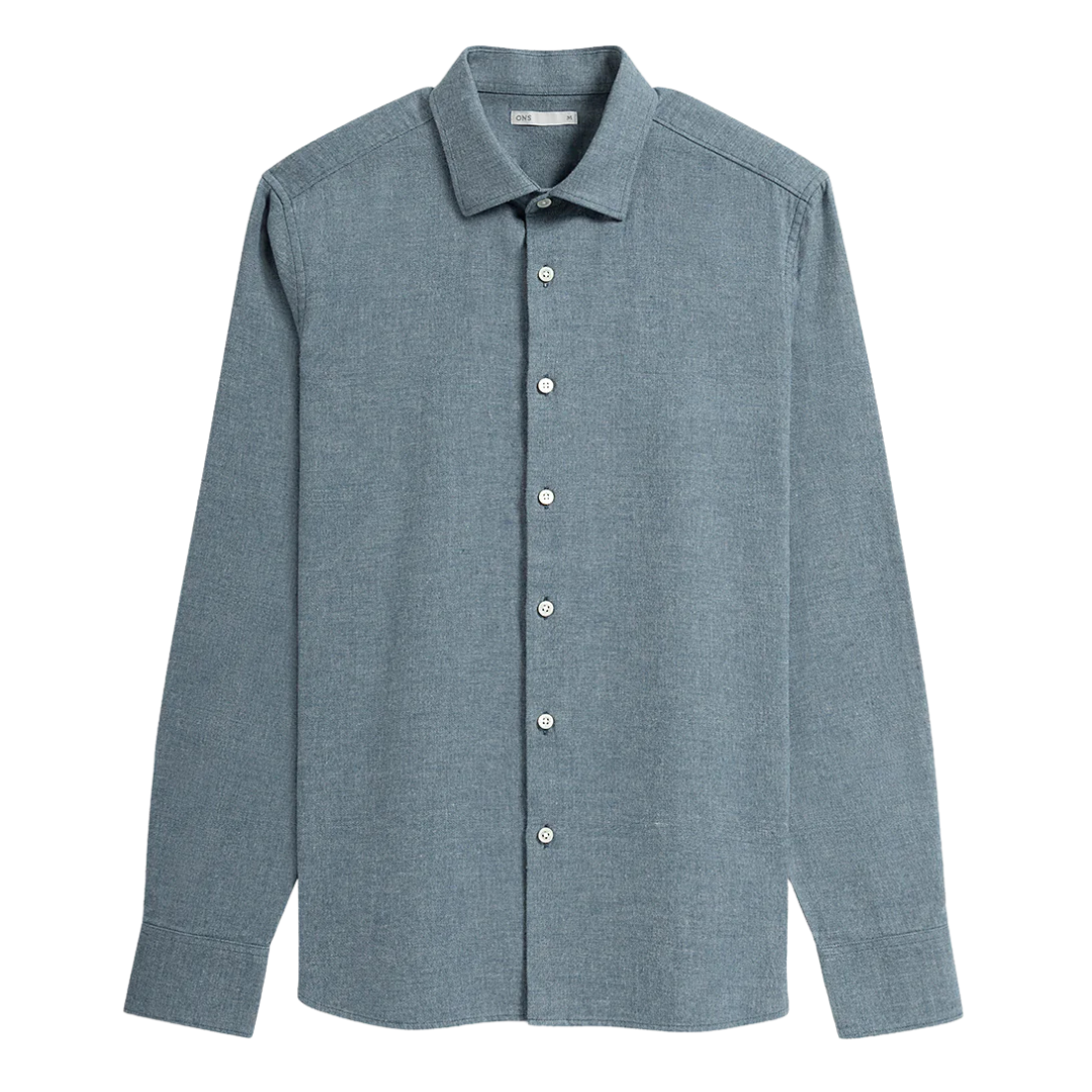 Adrian Heather Brush Shirt - Dark Navy Heather