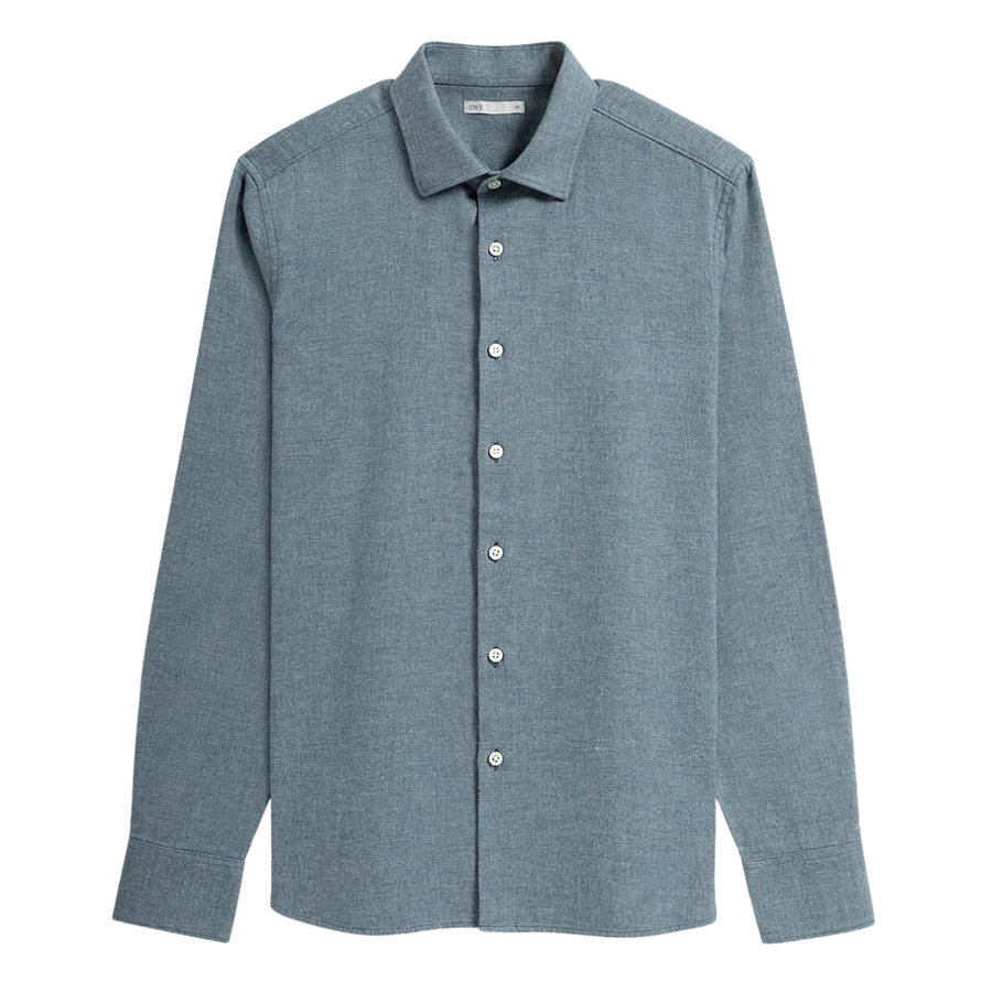 Adrian Heather Brush Shirt - Dark Navy Heather