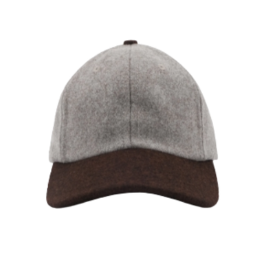 2-Tone Wool Baseball Hat - Oatmeal & Red Oak Mix