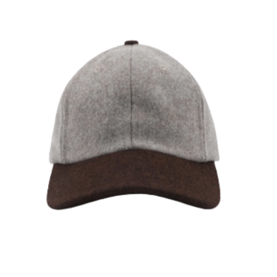 2-Tone Wool Baseball Hat - Oatmeal & Red Oak Mix