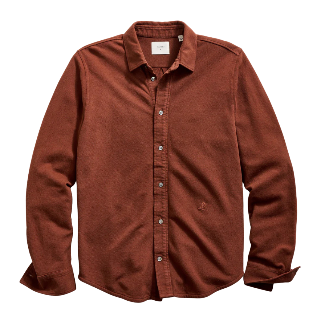 Long Sleeve Knit Yellowhammer Shirt - Cinnamon