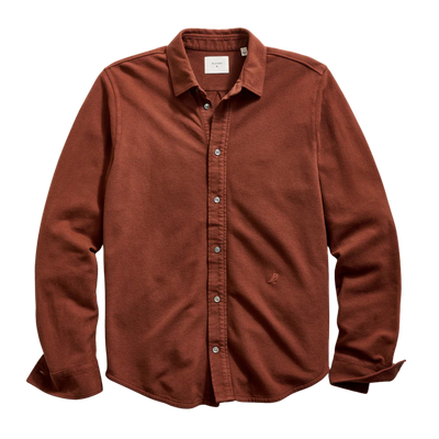 Long Sleeve Knit Yellowhammer Shirt - Cinnamon