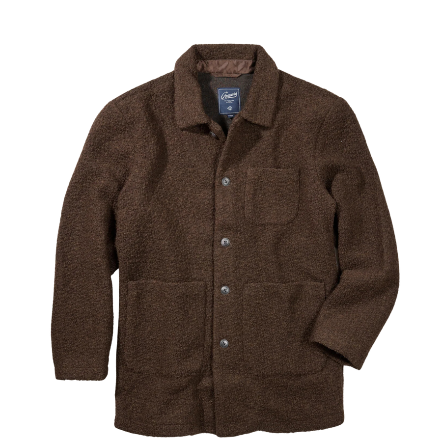 Boucle Car Coat - Dark Chocolate