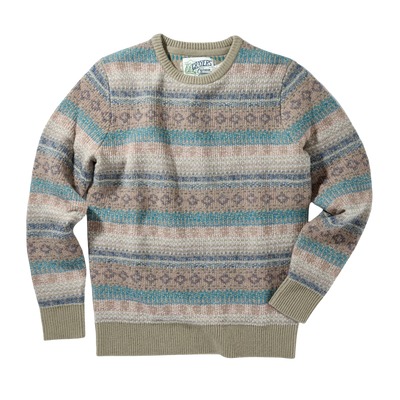 Sideout Fairisle Crew - Oatmeal Olive